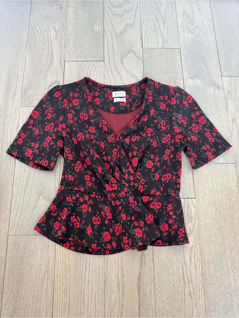Meadow Rue by Anthropologie peplum wrap top